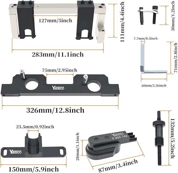 Camshaft Alignment Timing Tool Kit, Compatible with BMW N20 N26 Engine, with Flywheel Holder Tool & Balance Shaft Tool & Fuel Injector Install Removal Tool, with Gloves