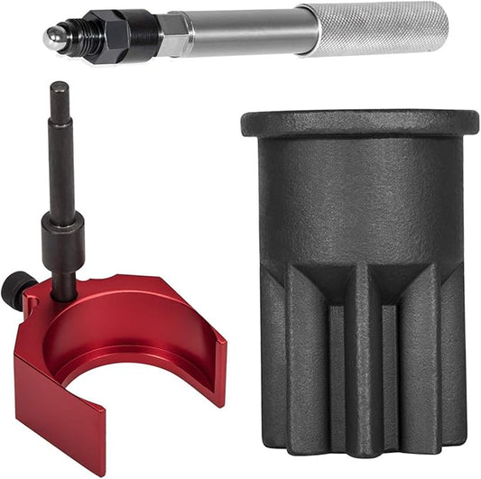 E-cowlboy J-42083 Automatic Timing Pin+9U-7227 Injector Height Adjustment Gauge Tool+Engine Barring Socket for Caterpillar CAT 3406E C-15 C-16 (3 Tools)