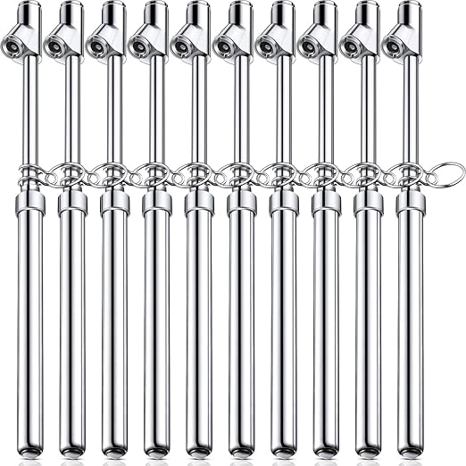 Tallew 10 Pack Dual Head Tire Pressure Gauge Heavy Duty Air Pressure Tire Gauge for Auto Truck Car RV Van Gage Range 10-150PSI, 1-10Bar (Silver)