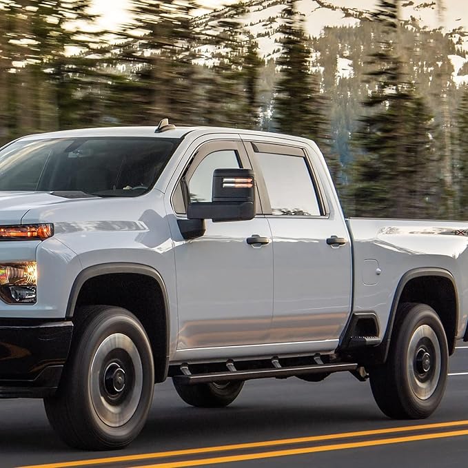 Nilight in Channel Rain Guards for Chevy Silverado/Sierra 2500HD/3500HD 2020 2021 2022 2023 2024 2025 Crew Cab Original Window Deflectors, Vent Window Visors-4PCS