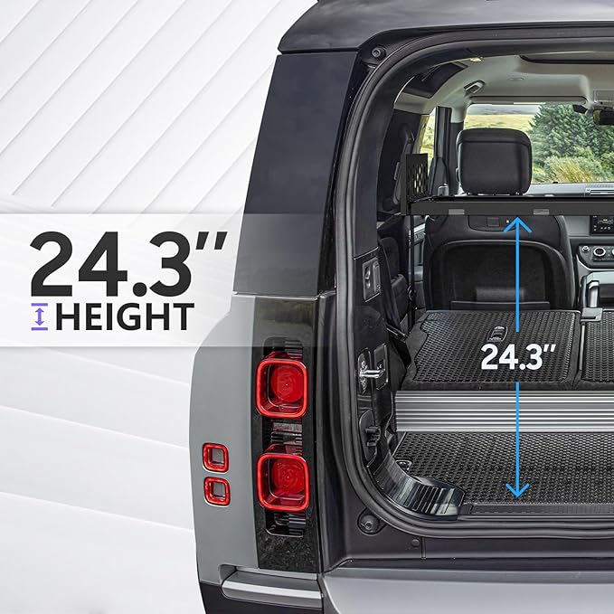 Rear Trunk Cargo Rack Basket Compatible with 2020 2021 2022 2023 2024 2025 Land Rover Defender, Interior Storage Luggage Carrier Tray Shelf Stand Organizer (Heavy Duty 350 LBS, Black)