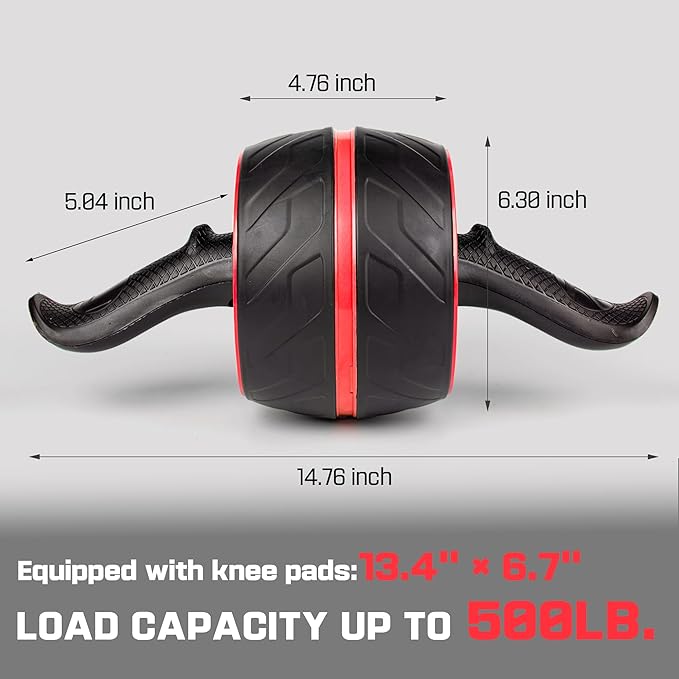 Ab Roller Wheel with Knee Pad Mat,Automatic Rebound Abdominal Wheel Abs Workout Equipment,Home Gym Equipment,No Noise Ab Wheel for Men&Women Abdominal