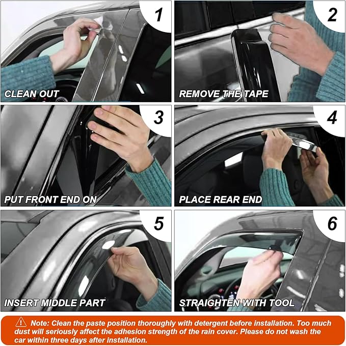 ZXMOTO Rain Guards Side Window Visor Vent Outside Mount, 4PCS Fits for Jeep Wrangler JL 2018 2019 2020 2021 2022 2023 2024 2025 4 Door