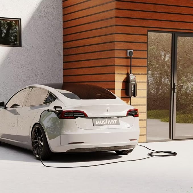 Level 1 and Level 2 Portable Tesla Charger (15&40 Amp, 100-240V, 25ft Cable) NEMA 5-15&NEMA 14-50 Tesla Electric Vehicle Charger