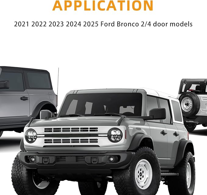 Hood Deflector Hood Protector Fits for Ford Bronco 2021 2022 2023 2024 2025 2/4-Door, Hood Shields Bug Deflector Stone Guard Cover, Black