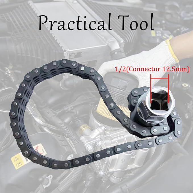 Automotive Oil Filter Chain Wrench Adjustable Oil Fuel Filter Chain Wrench Double Chain Sleeve Type Oil Filter Wrench Pipe Fittings Tools Spanner