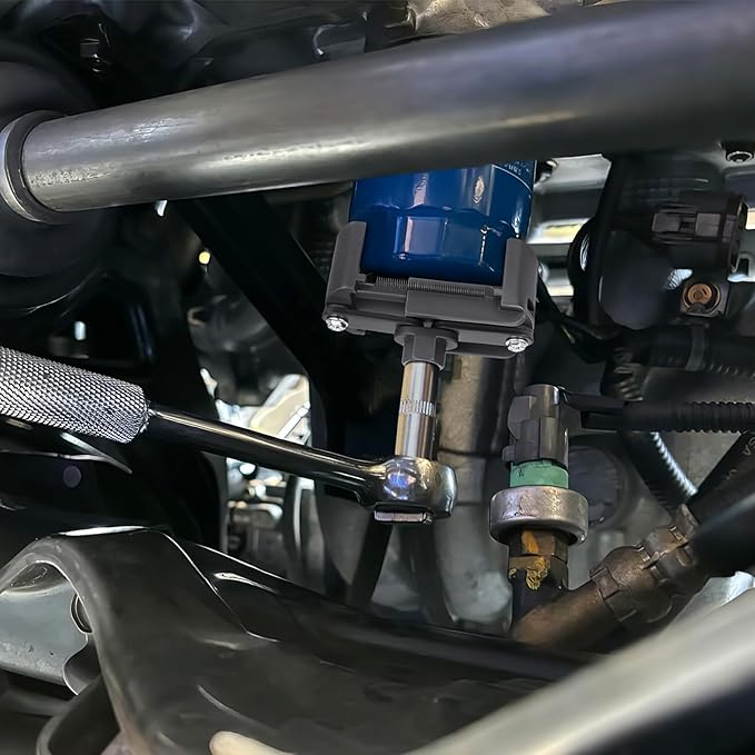 Adjustable Oil Filter Wrench Removal Tool 1/2'' Drive, Universal Oil Filter Cap Socket Wrench, fits Small & Medium-sized Spin-on Oil Filter (80-105mm)