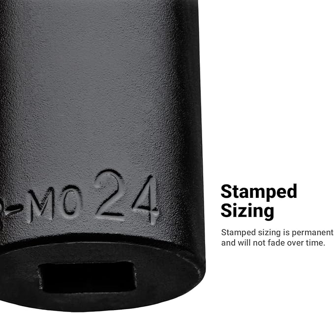 Capri Tools 17 mm Shallow Impact Socket, 1/2-Inch Drive, 6-Point, Metric