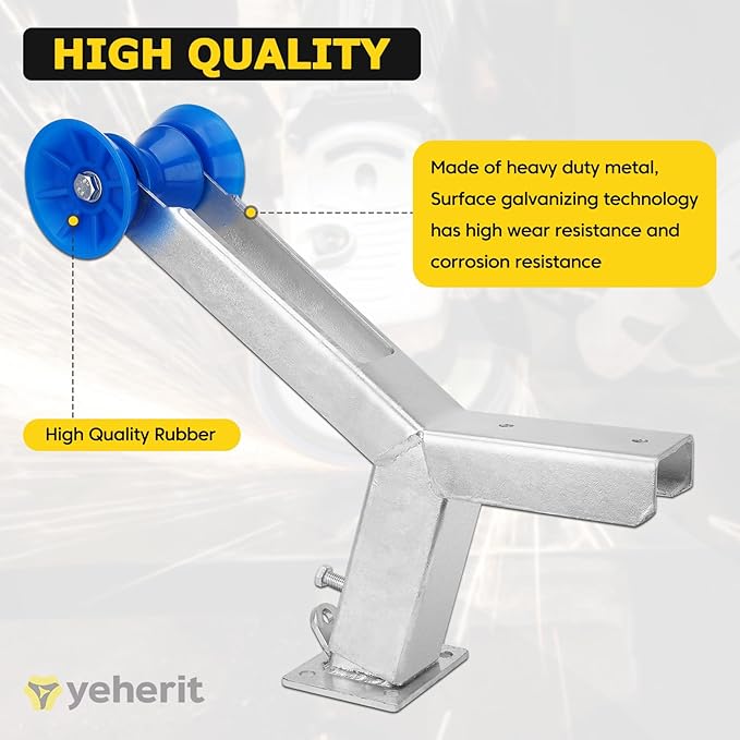 Boat Trailer Winch Post with Roller Compatible with 3" W X 4" H Boat Trailer Drawbar, Height Adjustable Boat Winch Mounts, Boat Trailer Winch Stand