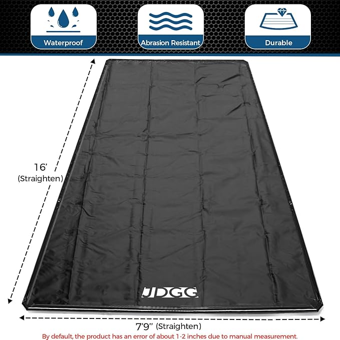 Waterproof Garage Floor Mat for Under Car, 7'9"x16' Heavy Duty Containment Mat with Free Floor Squeegee, Protects Garage Floor from Snow, Slush, Water, Mud and Oil