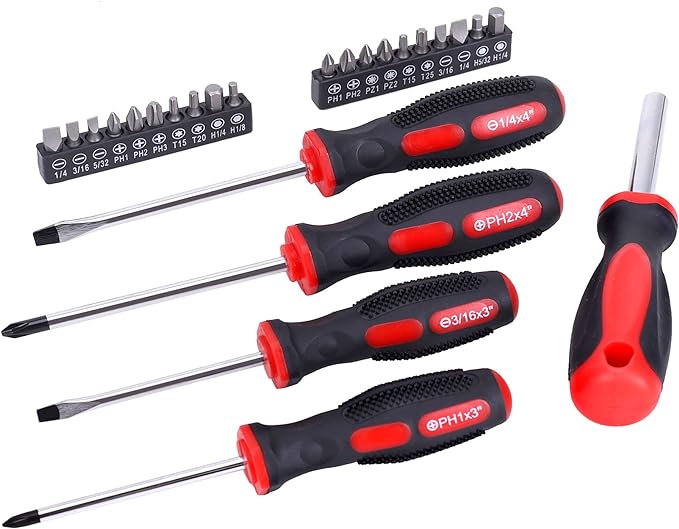 FASTPRO 236-Piece Home Repairing Tool Set, Mechanics Hand Tool Kit with 12-Inch Wide Mouth Open Storage Bag, Household Tool Set for DIY, Home Maintenance, Red