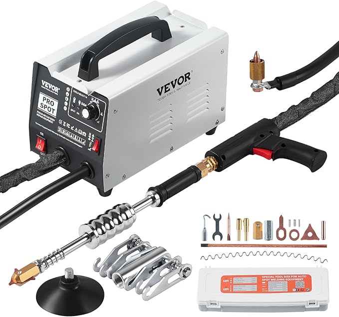 VEVOR Stud Welder Dent Repair Kit, 110V Auto Body Spot Welding Dent Puller Machine with 7 Welding Modes & Adjustable Power, 1.8KW Spot Welder Dent Removal Tool for Car, Truck Dent Repair