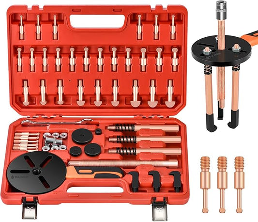 55-in-1 Bearing Puller Kit, Wheel Bearing Removal Tool & Blind Bearing Puller Set, Heavy-Duty Inner/Outer Bearing Separator for Industrial, Includes 12 Sizes Extractor & Portable Case