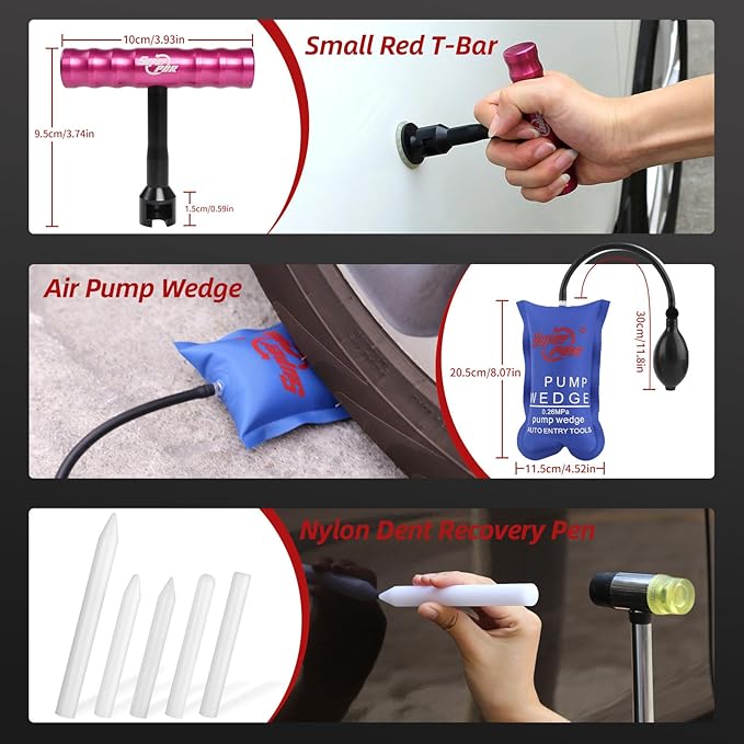 Super PDR Dent Puller Kit Paintless Dent Repair Kit for Car – Slide Hammer Suction Cup and PDR Light for 98% Auto Body Dent Removal, Hail Damage & Appliance Dents or Vehicle Dent Removal