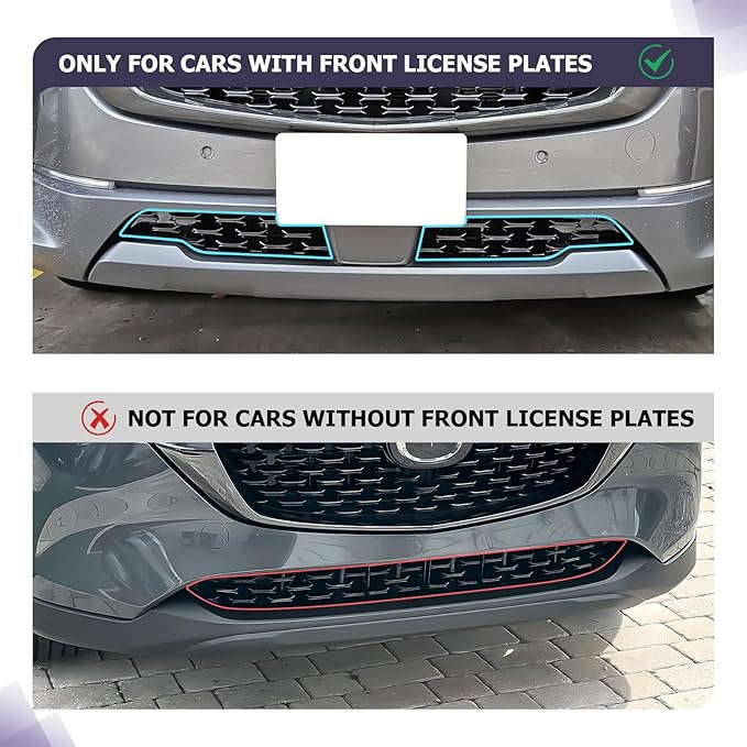 LUWU Front Grill Mesh Compatible With 2023 2024 2025 2026 Mazda CX-50 Front Mesh Grill Inserts Trims Front Mesh Grille Cover Guard for 2026 2025 Mazda CX50 Car Exterior Accessories ABS Material, 2PCS