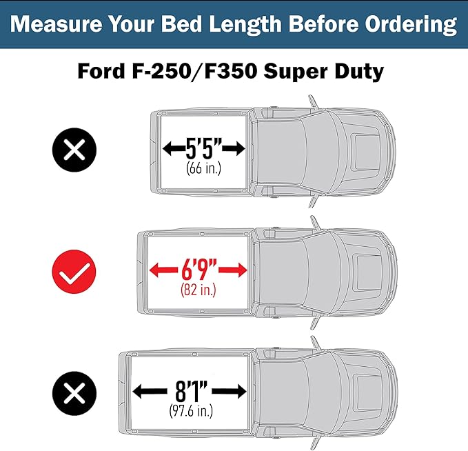 Low Profile Tri-Fold Truck Bed Tonneau Cover Fits 2017-2025 Ford F-250 F-350 Super Duty | 6.75FT (82") Bed | CFLPX043