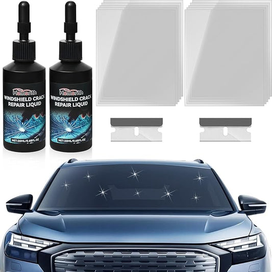 2 Pack Windshield Chip Repair Kit - 2026 Upgrade Car Windshield Crack Repair Kit, Glass Repair Liquid for Cracks and Chips, Rock Chip Repair Kit for Fix Windows, Mirrors, Glasses, All Crack Types