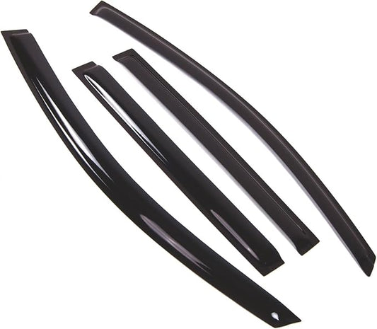 Tuningpros WD2-587 Dark Smoke 4 Pcs Set Window Visor (Outside Mount) Deflector Rain Guard Compatible with 2004-2010 Infiniti QX56