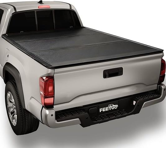 HTL Low-Profile Hard Tri-Fold Tonneau Cover Compatible with 2016-2023 Tacoma, 5-ft (60.5") Truck Bed w/Track System