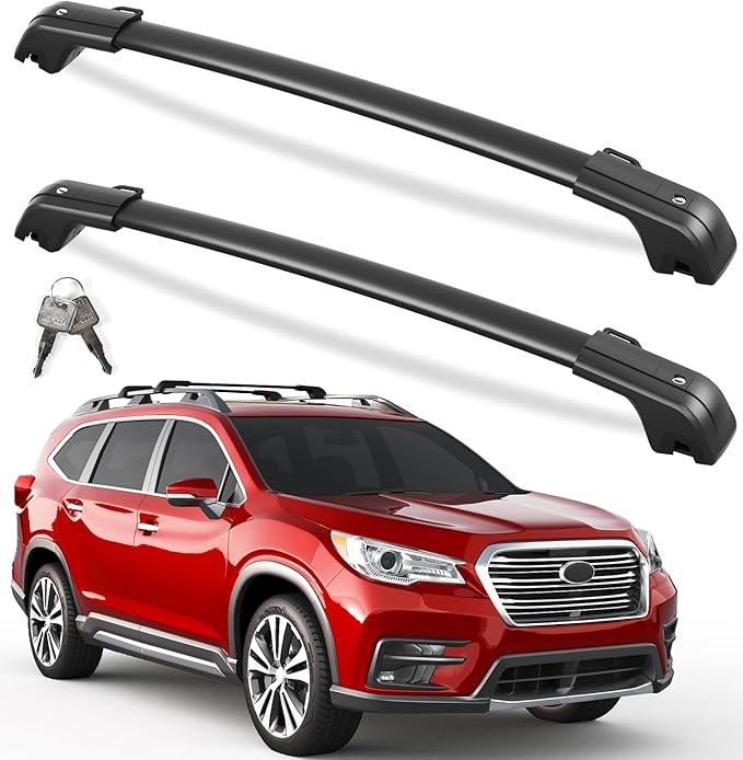 KINGGERI 330lbs All Aluminum Roof Rack Cross Bars Compatible with Subaru Ascent 2019-2026, Lockable Heavy Duty Roof Rails Crossbars Rooftop Luggage Kayak Bag Canoe Bike Snowboard Skiboard Accessories