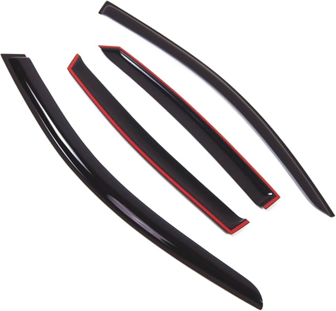 Tuningpros WD2-810 Dark Smoke 4 Pcs Set Window Visor (Outside Mount) Deflector Rain Guard Compatible with 2011-2016 Infiniti QX70 FX35 FX37 FX50