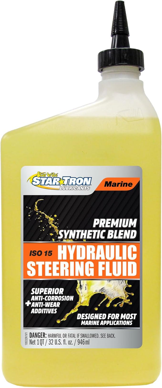 Star Tron Premium Synthetic Blend Hydraulic Steering Fluid, ISO 15, Marine-Grade