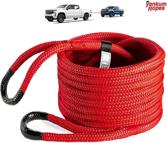 Yankum Kinetic Recovery Rope - Heavy Duty 5/8" x 30' Tow Rope, Off-Road & Vehicle Recovery, Kinetic Energy Ropes for 4x4, Jeep, and Trucks, Made in USA – Viper Series