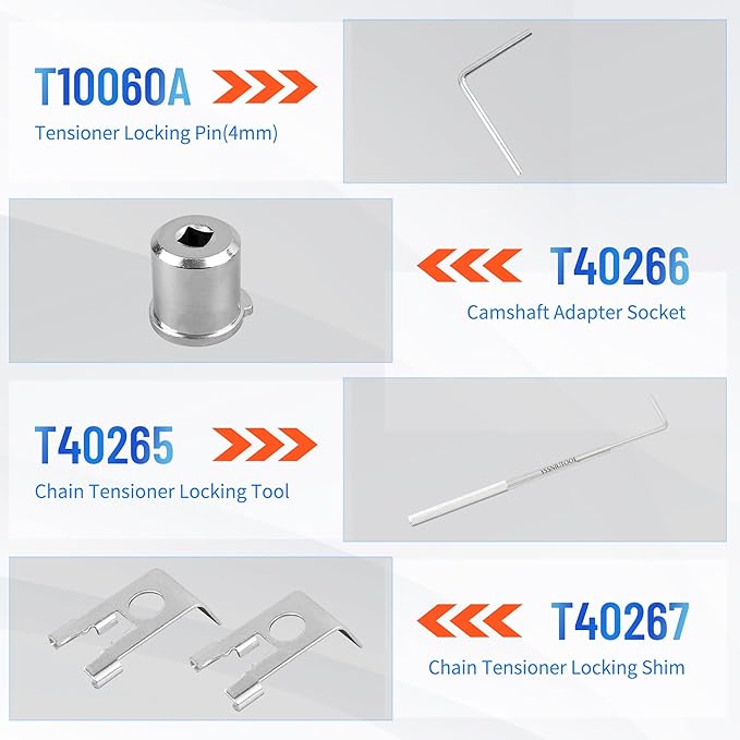 Camshaft Crankshaft Engine Timing Tool Kit, Camshaft Holding Alignment Adjustment Timing Tool Compatible with VW VAG Audi 1.8 2.0 TSI TFSI 2006-2018 EA888,T40191 T10352 T10368 T40011 T40196 T40267