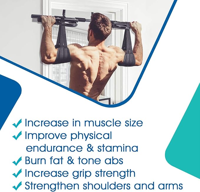 Yes4All Heavy Duty Doorway Pull-Up Bar - Multi-Grip, Solid Bar Construction