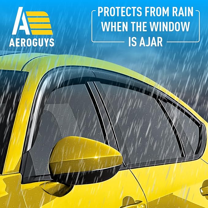 Extra Durable Window Deflectors Tape-On Window Visors Rain Guards Fit for Acura Integra 2023-2026 Hatchback, Sun Visors, Wind Vent for Shades, Exterior Car Accessories - 4 pcs. AG0881