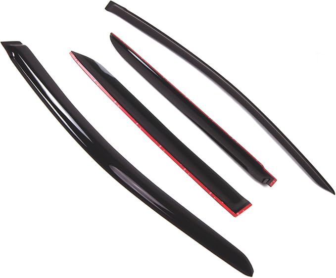 TuningPros Outside Mount Window Vent Visors Rain Guards Compatible with Honda Insight 2010-2014 | Side Window Wind Deflectors Rain Shields | Smoke Tinted, 4 Pcs Set, DGWV-562