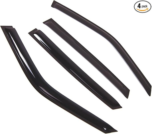 TuningPros Outside Mount Window Vent Visors Rain Guards Compatible with Jaguar XJ6 XJ8 XJ12 1997-2003 | Side Window Wind Deflectors Rain Shields | Smoke Tinted, 4 Pcs Set, DGWV-697