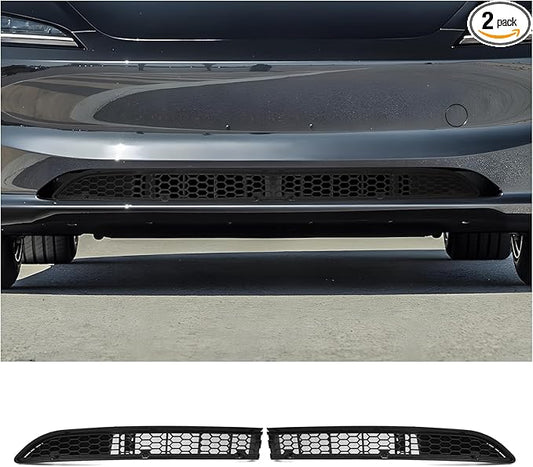 CDEFG for 2024 2025 Tesla Model 3 Front Grill Mesh Inserts Trims Front Grille Guard for 2024 2025 Tesla Model 3 Car Exterior Accessories Front License Plate Brackets, 2PCS(for 2024 Model 3)