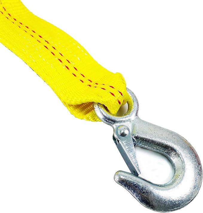 HFS(R) 2" X 30', 4.5 Ton 2 Inch X 30 Ft. Polyester Tow Strap Rope 2 Hooks 10,000lb Towing Recovery