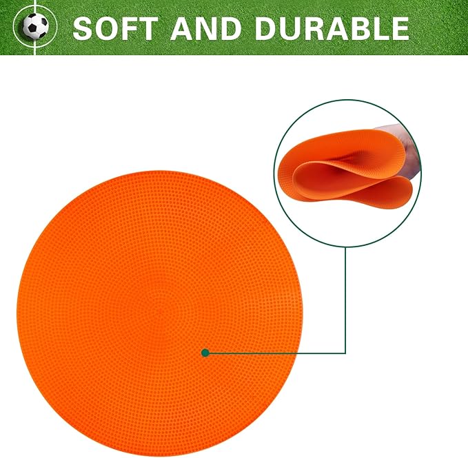 Poly Spot Markers 9 inch Non-Slip Rubber Agility Markers Flat Field Cones Floor Dots for Football, Soccer, Basketball Training Markers, School Activities, Exercise Drills, Social Distancing
