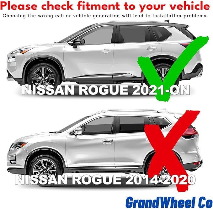 Window Deflectors Smoke Tinted Tape-On Side Window Vent Visor Deflectors Rain Guards Compatible with Rogue 2021-2026 - 4pcs. GW0298