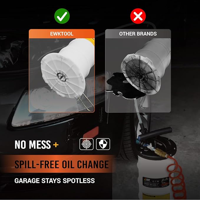 EWK 6.5L Pneumatic/Manual Oil Extractor, Oil Change Pump for Automotive Fluids Vacuum Evacuation, Fluid Extractor Pump Tool