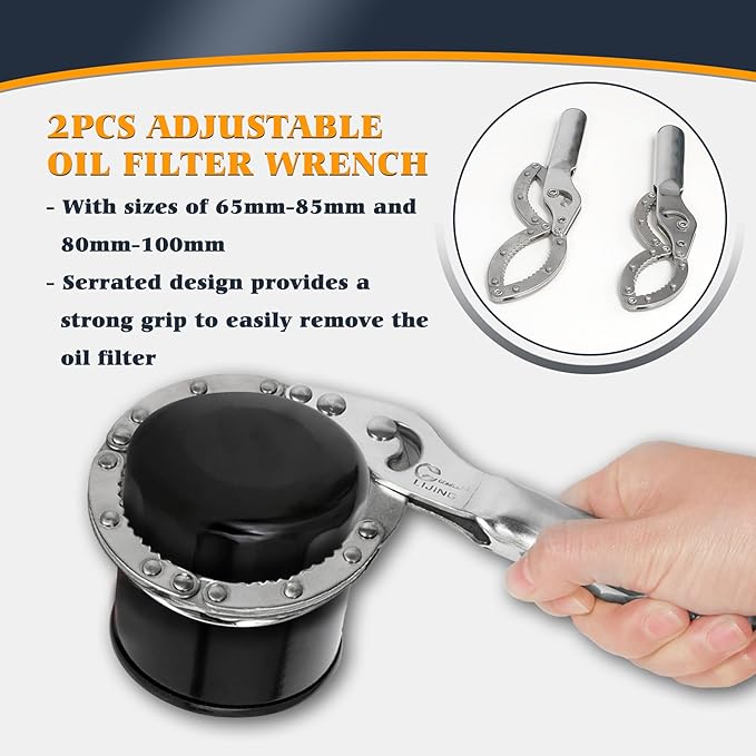 Oil Filter Wrench Set, 31PCS Oil Filter Socket Set, Oil Filter Cap Removal Tool, 1/2" Drive Stainless Steel 27mm 32mm 36mm 64mm-101mm Compatible with Volvo, BMW, Toyota, Nissan, etc