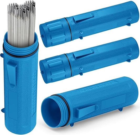 Zonon 4 Pcs Electrode Rod Storage Tube 14 Inch Airproof and Waterproof Welding Rod Holder for Canister(Blue)