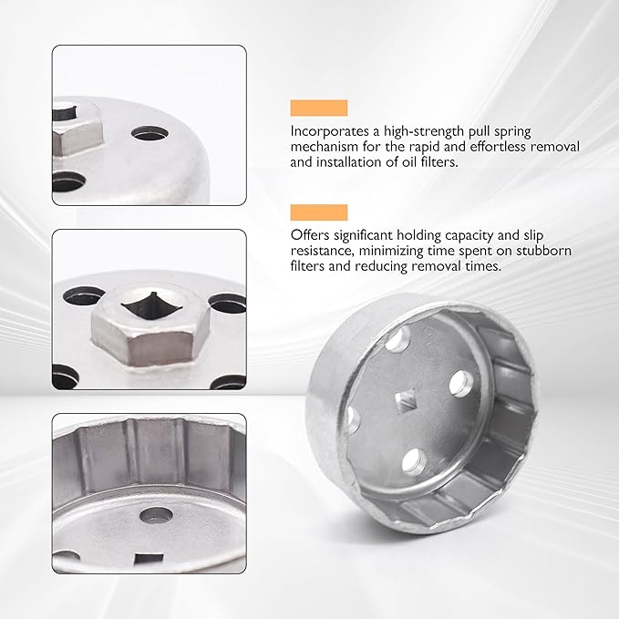 F3546LR 3/8" Drive 90.2mm x 15 Flutes Oil Filter Wrench Compatible with Land Rover & Jaguar Compatible with 3.0L 4.2L 4.4L 4.6L 5.0L Gas Engines