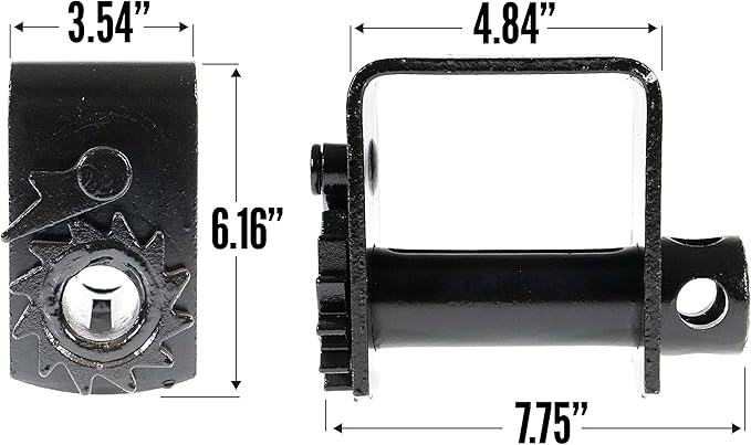 US Cargo Control Storable Weld-On Tie Down Winch, Bottom Mount Winch for Truck and Trailer Tie Down, Heavy Duty Steel for High Strength Weld-On Application, 4 Inch, Black