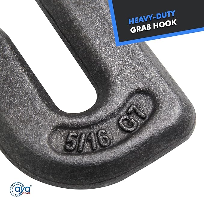 Weld-on Grab Chain Hook 5/16-in Heavy Duty Tow Hook G70 Forged Steel Tractor Hook Weldable for Car, Truck,SUV, RV,UTV,Tractors (6Pcs)