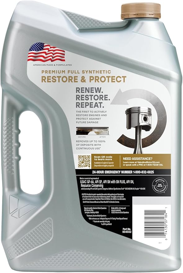 Valvoline Restore & Protect Full Synthetic 5W-20 Motor Oil 5 Quart