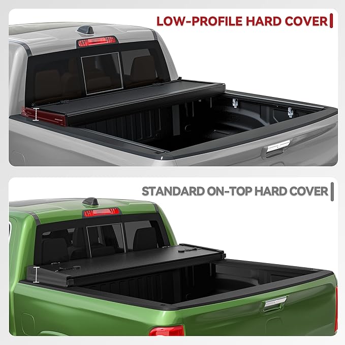 YITAMOTOR Low-Profile Hard Tri-Fold Truck Bed Tonneau Cover Compatible with 2015-2026 Chevy Colorado/GMC Canyon with 5.2 ft Bed
