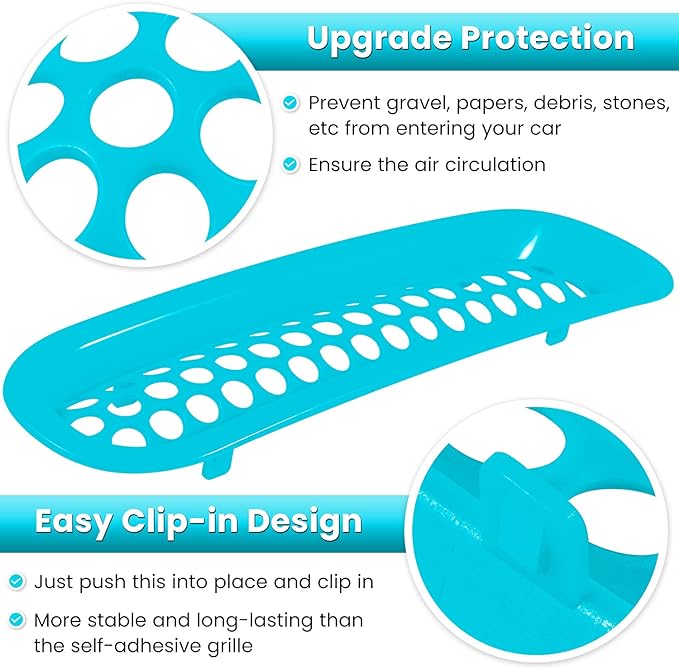 7PCS Front Grill Mesh Inserts for Jeep Wrangler JK JKU Unlimited 2007 2008 2009 2010 2011 2012 2013 2014 2015 2016 2017 2018 Grille Guard Cover Trim Clip-in Exterior Accessories (Matte Light Blue)