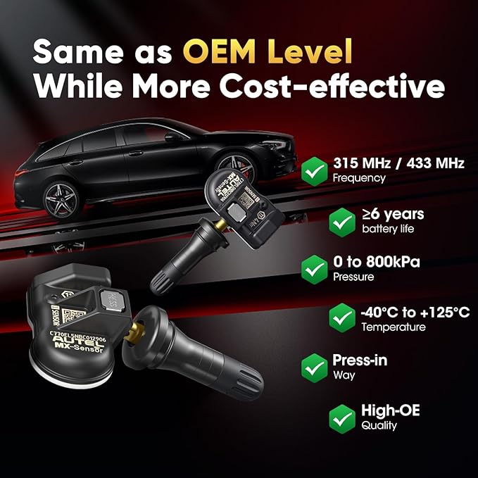 Autel TPMS Sensor Set of 20, 2in 1 MX-Sensor 315MHz + 433MHz Press-in, Universal Programmable for OEM Sensor Replacement, OE-Level 100% Cloneable by Autel TPMS Tool TS508 TS508WF (20PCS Rubber Stem)