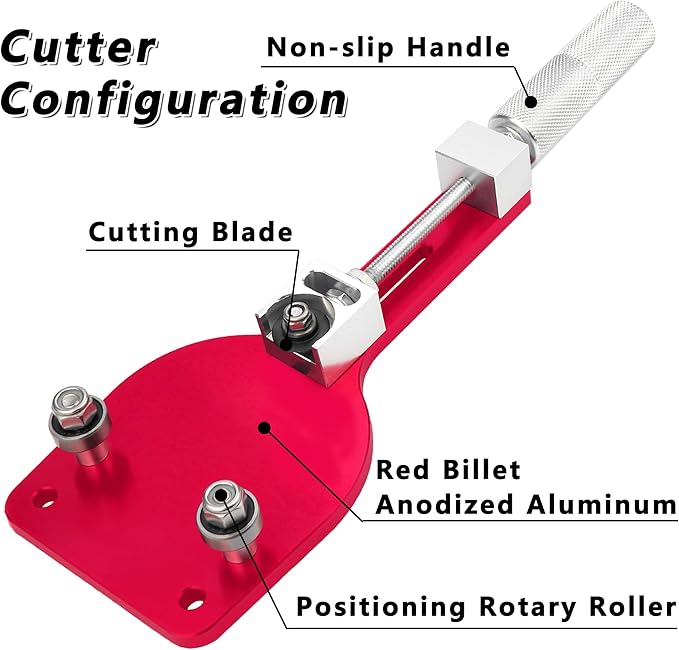 77750 Oil Filter Cutter 2-3/8" to 5" Oil Filter Cutting Tool Oil Filter Opener to Inspect What The Filter Catches Universal Adjustable Metal Can Cutting Tool with a Spare Blade, Aluminum, Red