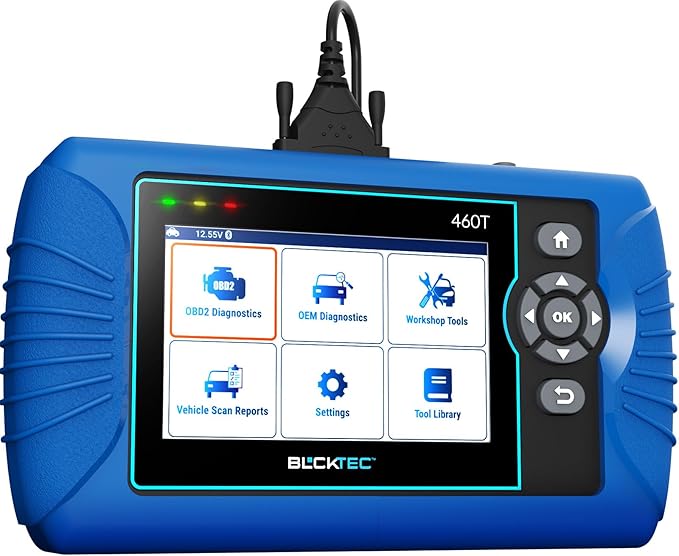 BLCKTEC 460T OBD2 Scanner Car Code Reader Engine ABS SRS Transmission Diagnostic Tool, 12 Reset Services, Oil/TPMS/EPB/BMS/SAS/DPF/Throttle Reset, ABS Bleeding, Battery Test, Auto VIN, Free Update