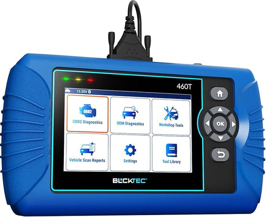 BLCKTEC 460T OBD2 Scanner Car Code Reader Engine ABS SRS Transmission Diagnostic Tool, 12 Reset Services, Oil/TPMS/EPB/BMS/SAS/DPF/Throttle Reset, ABS Bleeding, Battery Test, Auto VIN, Free Update