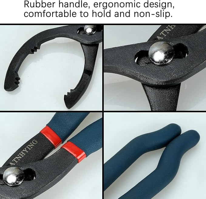 Large Oil Filter Pliers, 14" Adjustable Oil Filter Wrench, Universal Oil Filter Removal Tool No Slipping for Engine Filters, Conduit, Fittings (14 Inch)